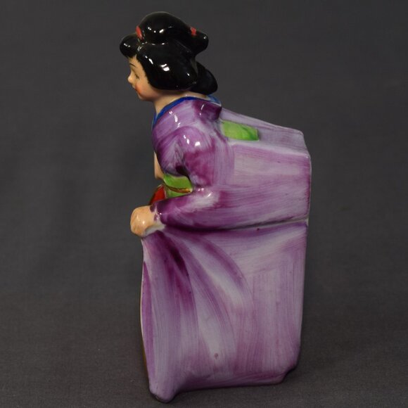 Vintage Betson Geisha Ashtray Cigarette Match Holder Kutani Ceramic Porcelain - Picture 5 of 11